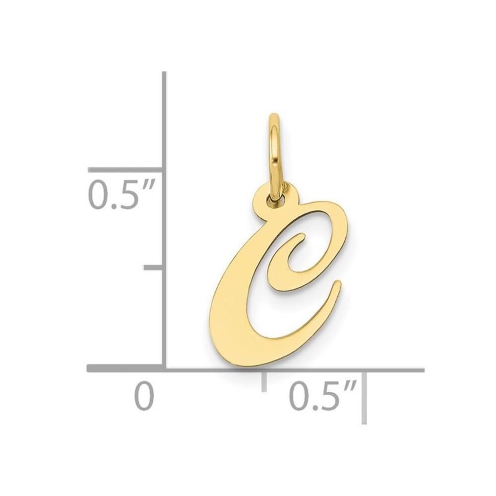 10k Yellow Gold Small Fancy Script Initial C Charm - image 3